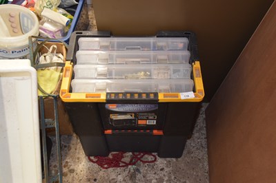 Lot 116 - Two organiser boxes containing various trays...