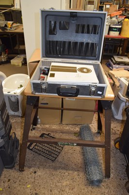 Lot 125 - A Deluxe tool table along with further toolbox