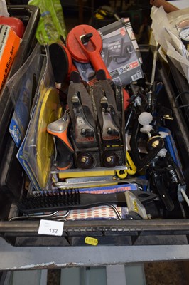 Lot 132 - Box containing various tools to include two...