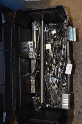 Lot 139 - A Stanley toolbox containing a variety of handles