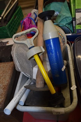 Lot 174 - Box containing various plumbing items and fixings