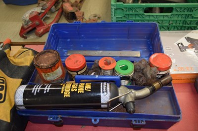 Lot 178 - Box containing various soldering items and...