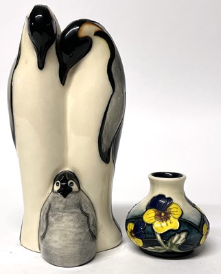 Lot 259 - Moorcroft Emperor Penguin Group and Small Vase