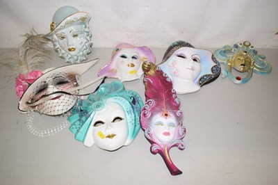 Lot 134 - A collection of various porcelain wall masks