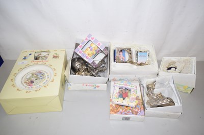 Lot 144 - A group of various silver plated money boxes,...