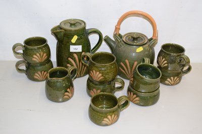 Lot 152 - Quantity of green glazed coffee wares