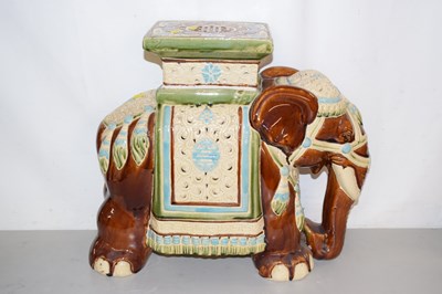 Lot 178 - A pottery jardiniere stand formed as an elephant