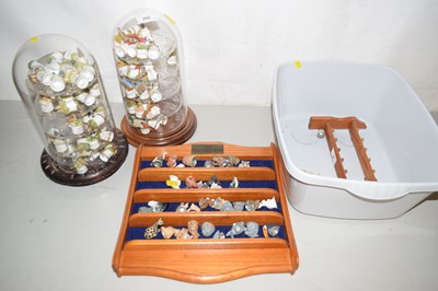 Lot 202 - Two domed display stands containing a...