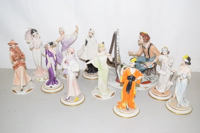 Lot 214 - Group of Capodimonte porcelain figures of...