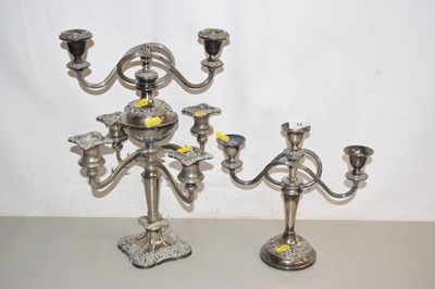 Lot 13 - Two silver plated candelabra