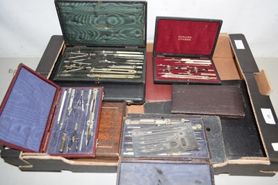 Lot 20 - Box of various cased technical drawing...