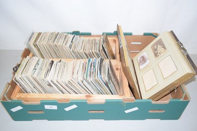 Lot 54 - A box of various assorted postcards, a largely...