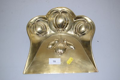 Lot 70 - An Arts & Crafts style brass crumb tray