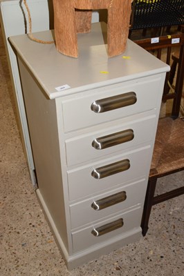 Lot 269 - A painted pine pedestal five drawer chest