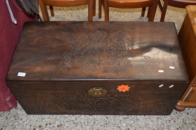 Lot 279 - A 20th Century camphor wood blanket box with...