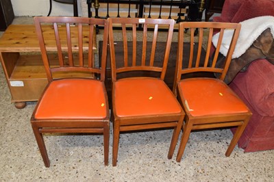 Lot 281 - A set of three dining chairs for re-upholstery