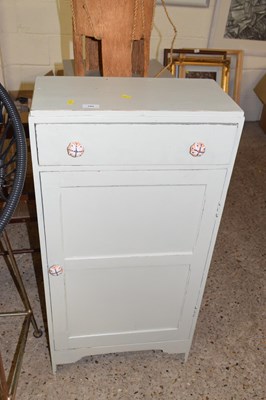 Lot 288 - A painted single door single drawer side cabinet
