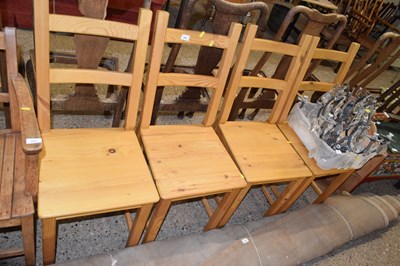Lot 298 - Set of four pine kitchen chairs