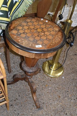 Lot 306 - A Victorian walnut trumpet sewing table with...