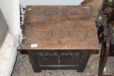 Lot 348 - A small oak box with linen fold decoration