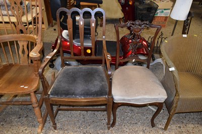 Lot 353 - An Edwardian mahogany framed bedroom chair...