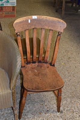 Lot 356 - A Victorian elm seated kitchen chair