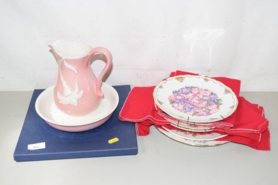 Lot 537 - Mixed lot of various plates, wash bowl stand etc