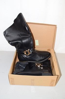 Lot 563 - Boxed pair of womens calf high boots, wide fit,...