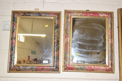 Lot 574 - A pair of floral framed mirrors