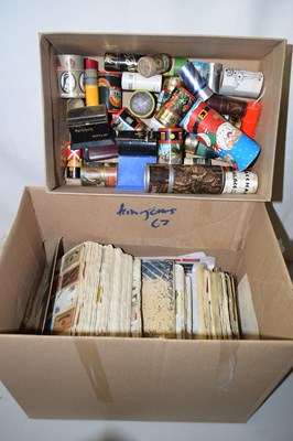 Lot 591 - Two boxes containing various scrap books...