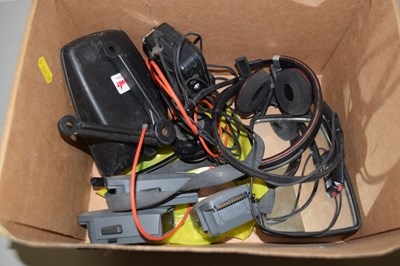 Lot 596 - Box containing vintage camera, car mirrors,...