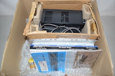 Lot 597 - Box containing a vintage slide machine plus...