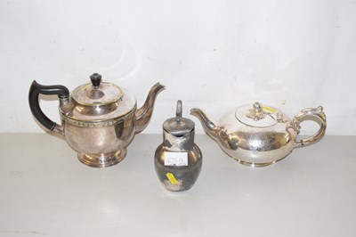 Lot 626A - A collection of white metal teapots