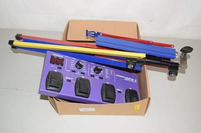 Lot 631 - Box containing a Zoom GFX1 guitar pedal and a...