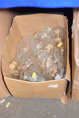 Lot 662 - One box of various glass bottles
