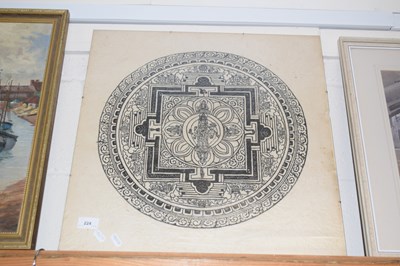 Lot 224 - A pith paper of a print Mandala likely from Nepal