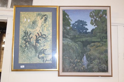 Lot 683 - A framed Mark Chagall print together with a...