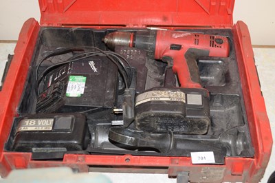 Lot 701 - A cased Milwaukee drill