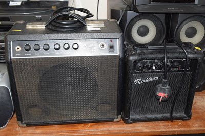 Lot 724 - A Squier 15 guitar amp together with a...
