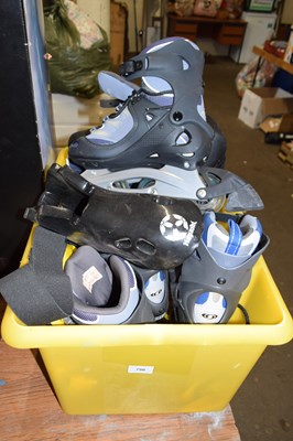Lot 750 - Box containing various roller skates and blades