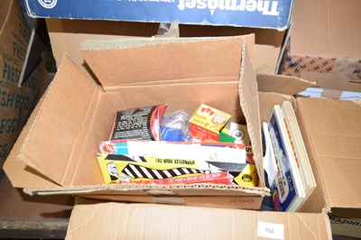 Lot 760 - A box containing various books, cutlery,...