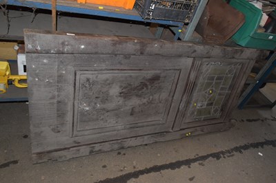 Lot 846 - A reclaimed heavy wood door with lead glazed...