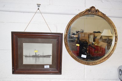 Lot 862 - A framed photograph of a large ship together...