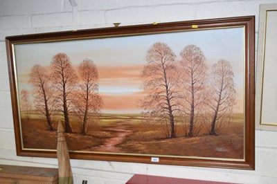 Lot 869 - Large painting of an autumnal scene