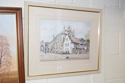 Lot 874 - Coloured picture of an ecclesiastical scene