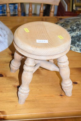 Lot 362A - A small milking stool with turned legs