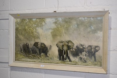 Lot 239 - David Sheppard coloured print of elephants
