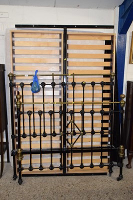 Lot 246 - A brass and iron double bed frame with mattress