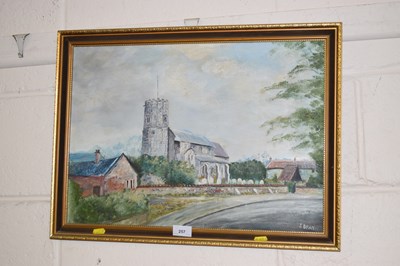 Lot 257 - J. Bray study of a country church, oil on board