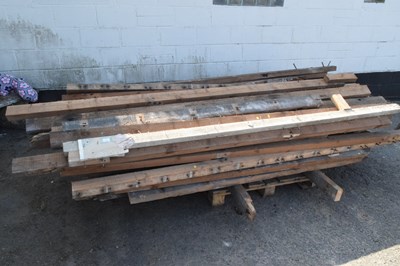 Lot 397 - Pallet of used pine floorboard trusses
